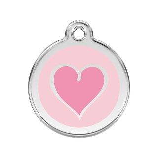 ID Tag z grawerem Coloured Heart - różowy
