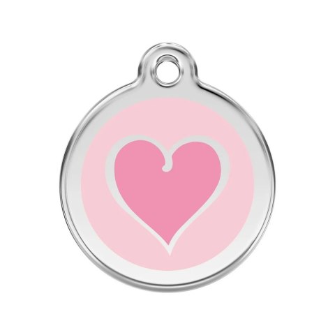 ID Tag z grawerem Coloured Heart - różowy