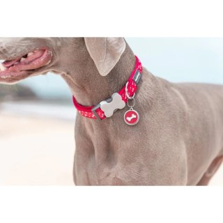 ID Tag z grawerem Comic Bone - hot pink