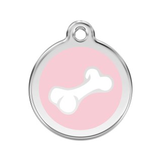 ID Tag z grawerem Comic Bone - różowy
