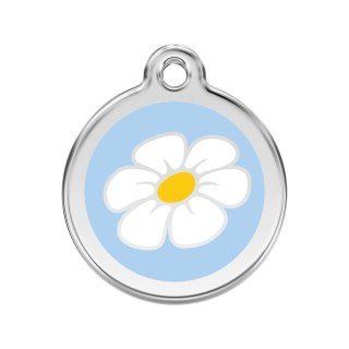 ID Tag z grawerem Daisy Flower - błękitny