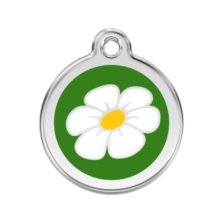 ID Tag z grawerem Daisy Flower - zielony
