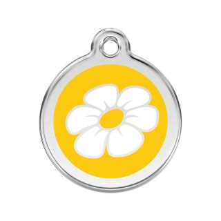 ID Tag z grawerem Daisy Flower - żółty