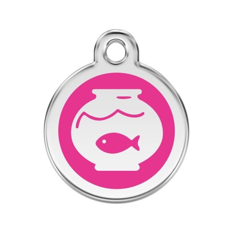 ID Tag z grawerem Fish Bowl - hot pink