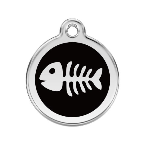 ID Tag z grawerem Fish Skeleton - czarny