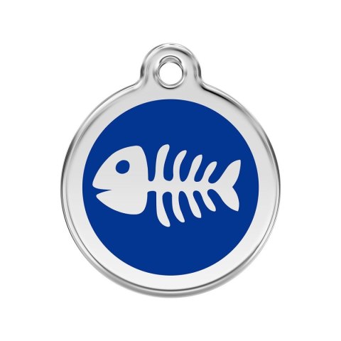 ID Tag z grawerem Fish Skeleton - granatowy