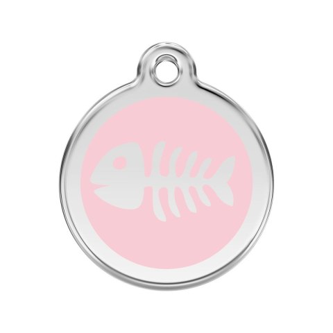 ID Tag z grawerem Fish Skeleton - różowy