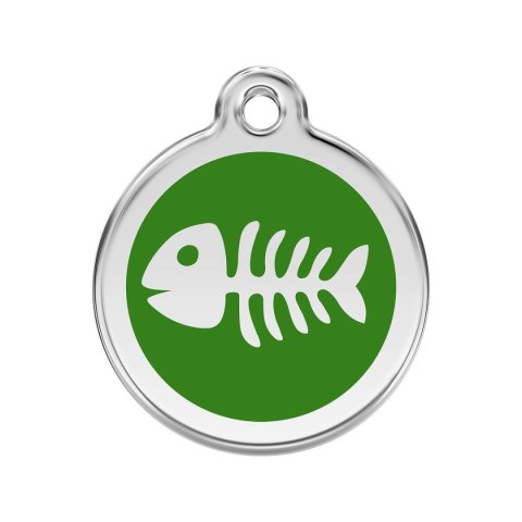 ID Tag z grawerem Fish Skeleton - zielony