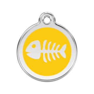 ID Tag z grawerem Fish Skeleton - żółty