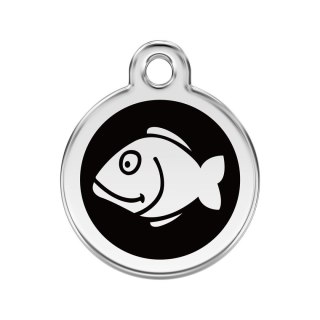 ID Tag z grawerem Fish - czarny