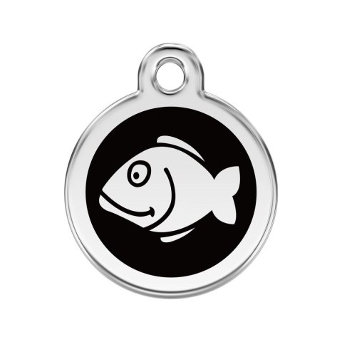 ID Tag z grawerem Fish - czarny