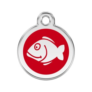 ID Tag z grawerem Fish - czerwony