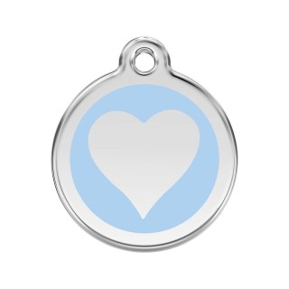 ID Tag z grawerem Heart - błękitny
