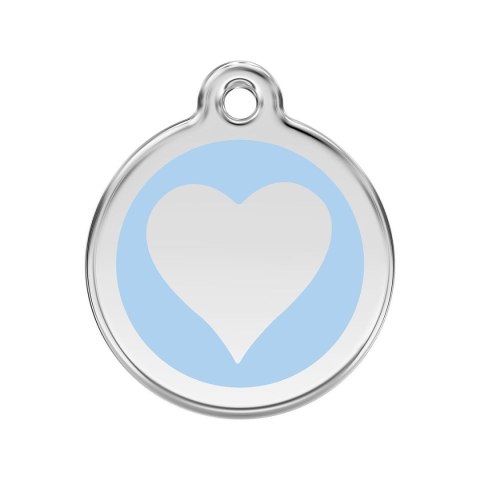 ID Tag z grawerem Heart - błękitny
