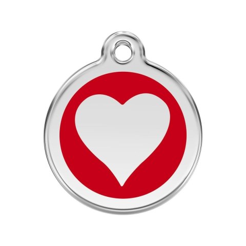 ID Tag z grawerem Heart - czerwony