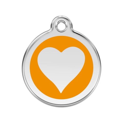 ID Tag z grawerem Heart - pomarańczowy