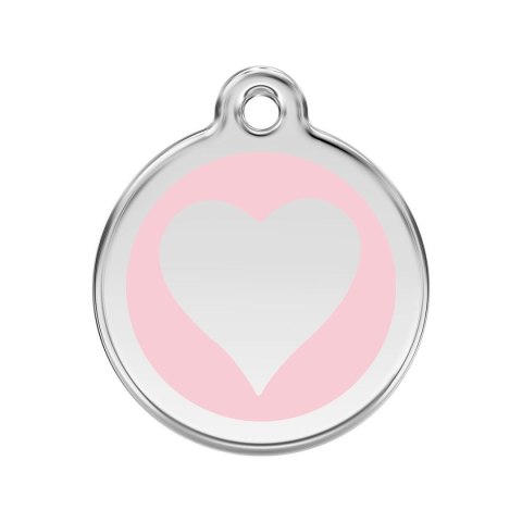 ID Tag z grawerem Heart - różowy