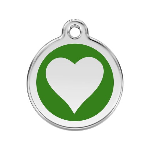 ID Tag z grawerem Heart - zielony