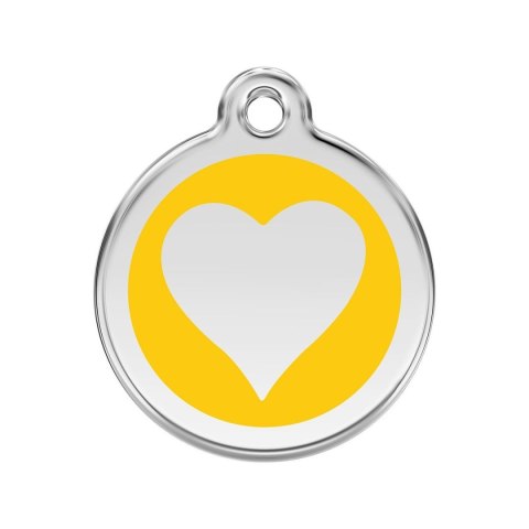 ID Tag z grawerem Heart - żółty