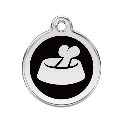 ID Tag z grawerem Tag Bone in Bowl Black