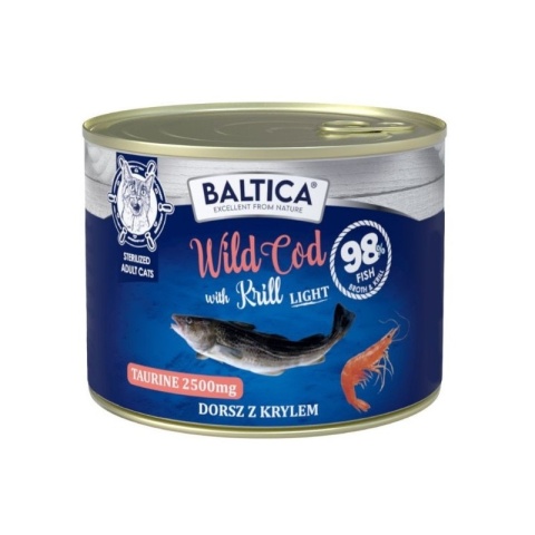 BALTICA EXCELLENT - mokra karma dla kota dorsz z krylem LIGHT 185g