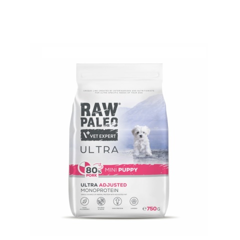 RAW PALEO ULTRA PORK PUPPY MINI 750 g- sucha karma z wieprzowiną dla szczeniąt ras małych
