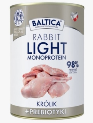 Monoprotein Light Królik Prebiotyki 400g