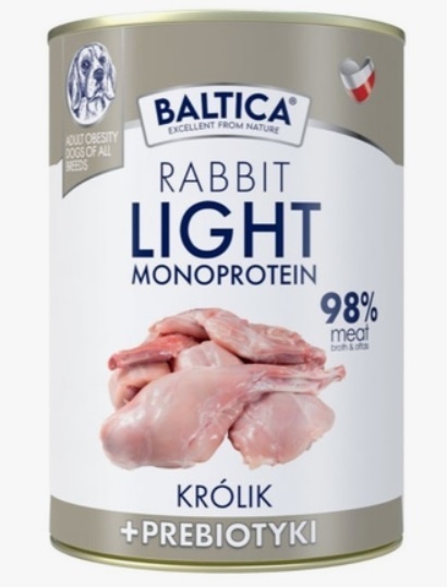 Monoprotein Light Królik Prebiotyki 400g