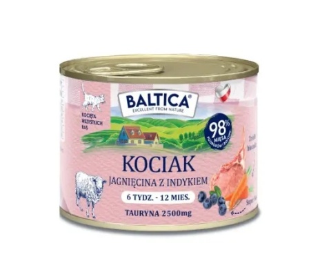 BALTICA SMAKI REGIONÓW - mokra karma dla kociąt z jagnięcina i ryżem 185g