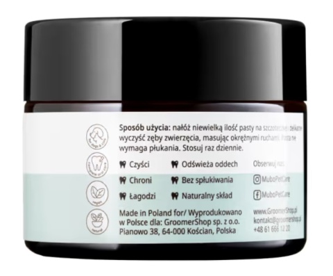 Mubo Toothpaste 50g - naturalna pasta do zębów dla psa i kota