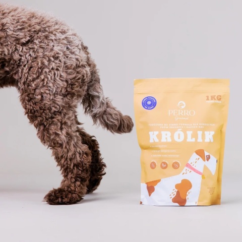 Karma tłoczona na zimno PERRO Gourmet Królik – formuła dla psów dorosłych średnich i dużych ras 1kg