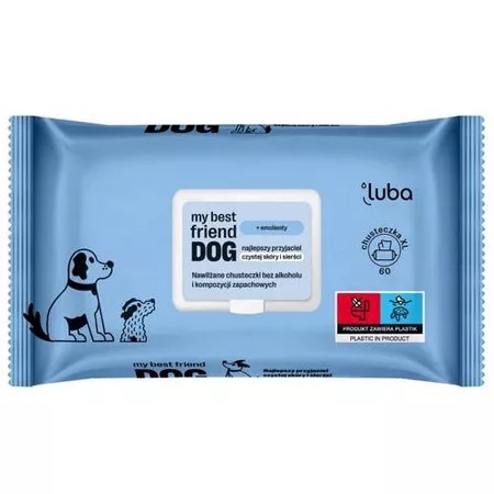 LUBA -60 szt Nawilżane chusteczki do oczyszczania i ochrony skóry oraz sierści Twojego Pupila