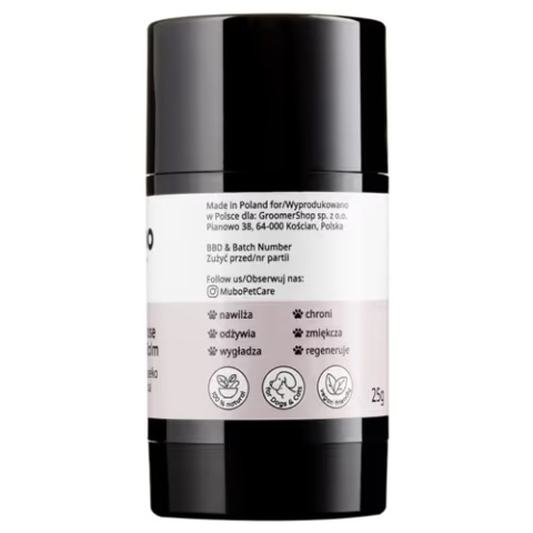 Mubo Paw & Nose Natural Balm Stick 25g - naturalne masełko do łap i nosa w sztyfcie, dla psa i kota