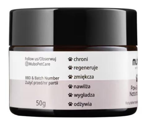 Mubo Paw & Nose Natural Balm 50g - naturalne masełko do łap i nosa, dla psa i kota