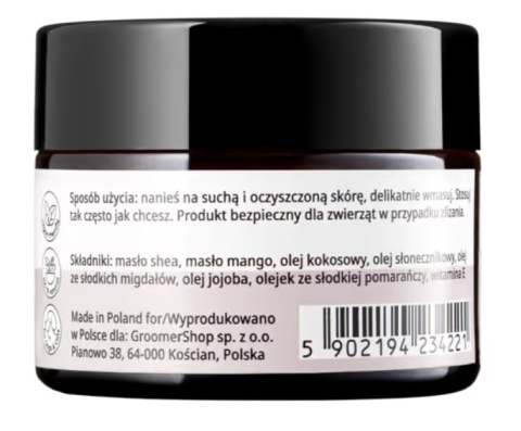 Mubo Paw & Nose Natural Balm 50g - naturalne masełko do łap i nosa, dla psa i kota