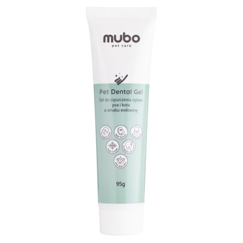Mubo Pet Dental Gel 95g - żelowa pasta do zębów psa i kota, o smaku wołowiny