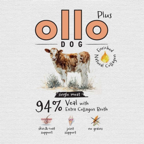 Ollo Plus Kolagen Cielęcina 800g- Karma mokra dla psa