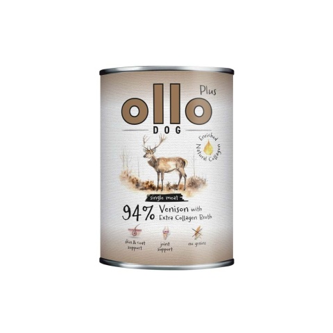 Ollo Plus Kolagen Jeleń 400g - Karma mokra dla psa
