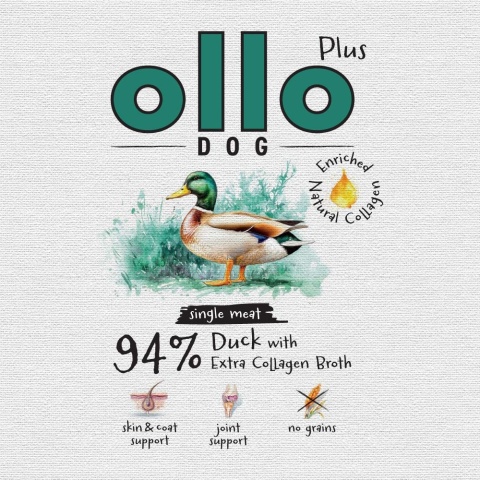 Ollo Plus Kolagen Kaczka 800g- Karma mokra dla psa