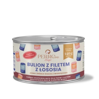 PERRO Bulion z łososiem dla Psa i Kota 140 g