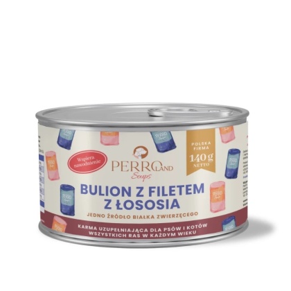 PERRO Bulion z łososiem dla Psa i Kota 140 g