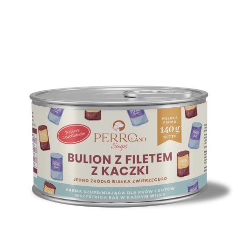 PERRO Bulion z Kaczką dla Psa i Kota 140 g