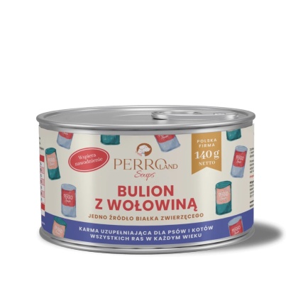 PERRO Bulion z Wołowiną dla Psa i Kota 140 g