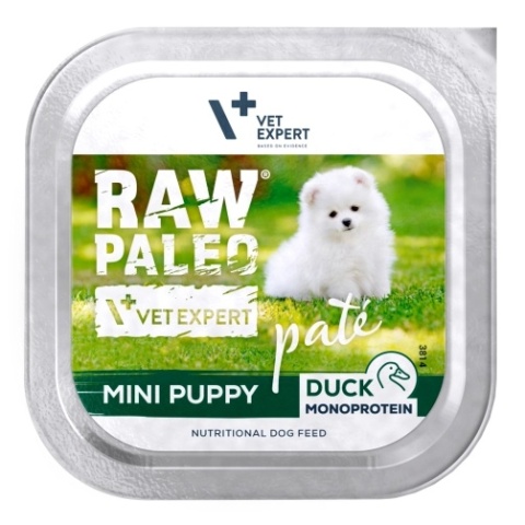 RAW PALEO DUCK PATE MINI PUPPY - mokra karma dla szczeniąt - kaczka
