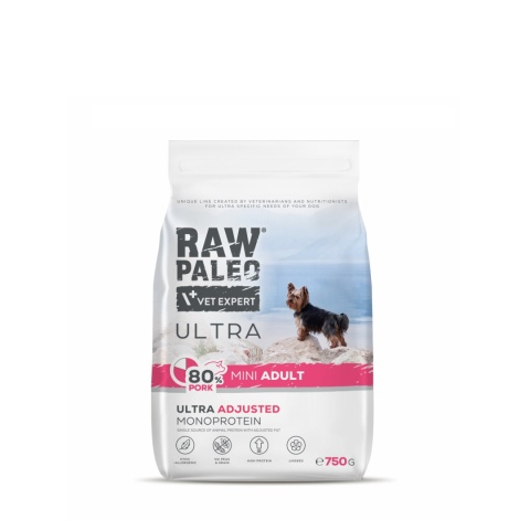 RAW PALEO ULTRA PORK ADULT MINI 750 g- sucha karma z wieprzowiną dla psów dorosłych ras małych