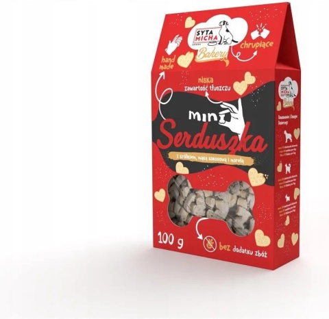 Syta Micha Ciasta dla psa Mini serduszka z królikiem, mąką kokosową i morelą 100g