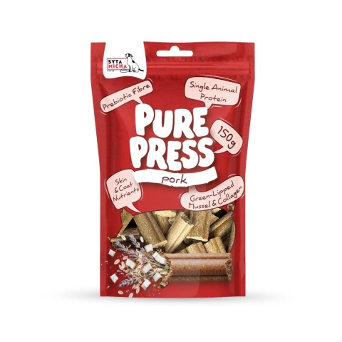 Syta Micha - smaczki tłoczone na zimno dla psa Pure Press Pork 150 g