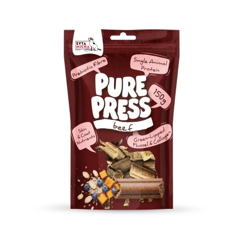Syta Micha - smaczki tłoczone na zimno dla psa Pure Press Beef 150 g