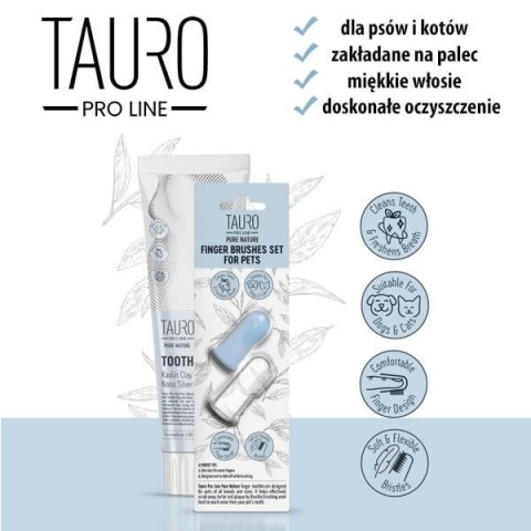 TAURO SZCZOTECZKA DO ZĘBÓW NAKŁADANA NA PALEC, ZESTAW 2szt. DLA PSÓW I KOTÓW