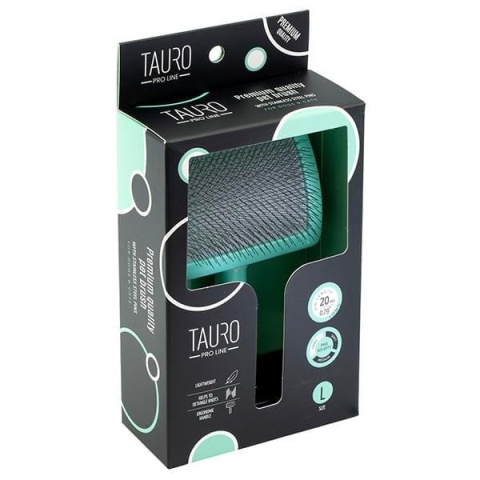 TAURO Szczotka z plastikowym trzonkiem, twarde piny stal nierdzewna 20 mm, mięta 17.5x10.6x6.2 cm